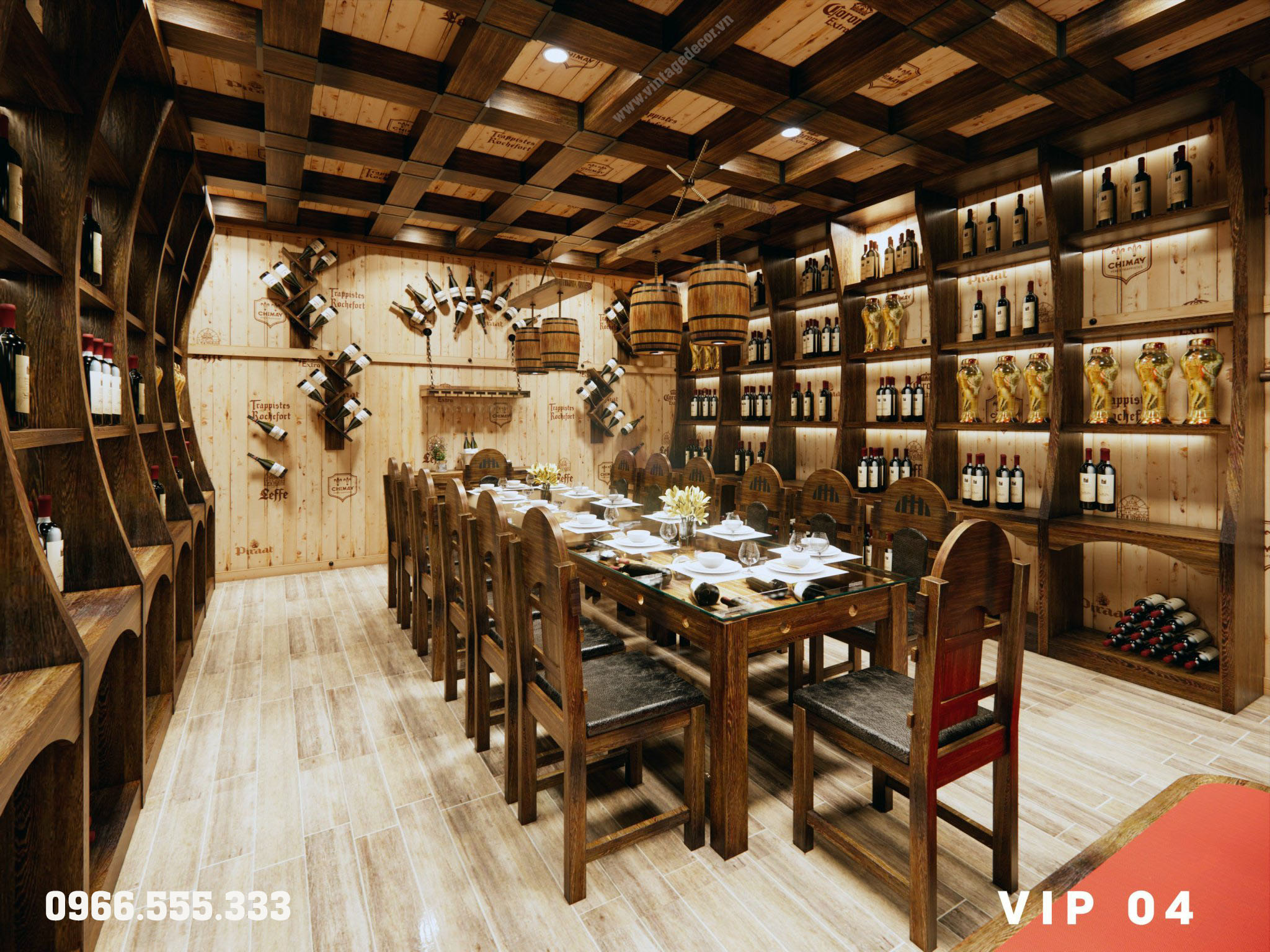 Phòng VIP 4 bên trong nhà hàng hầm rượu