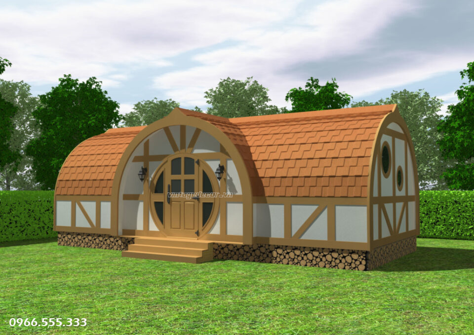 Bản vẽ 3D Nhà Gỗ Homestay tại Ninh Bình