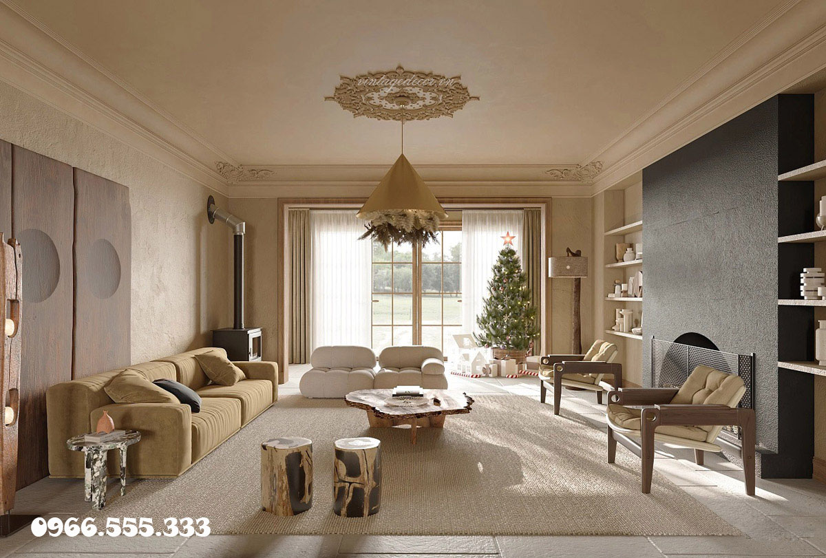 Thiết kế nội thất tân cổ điển tối giản phong cách Châu Âu cho phòng khách
