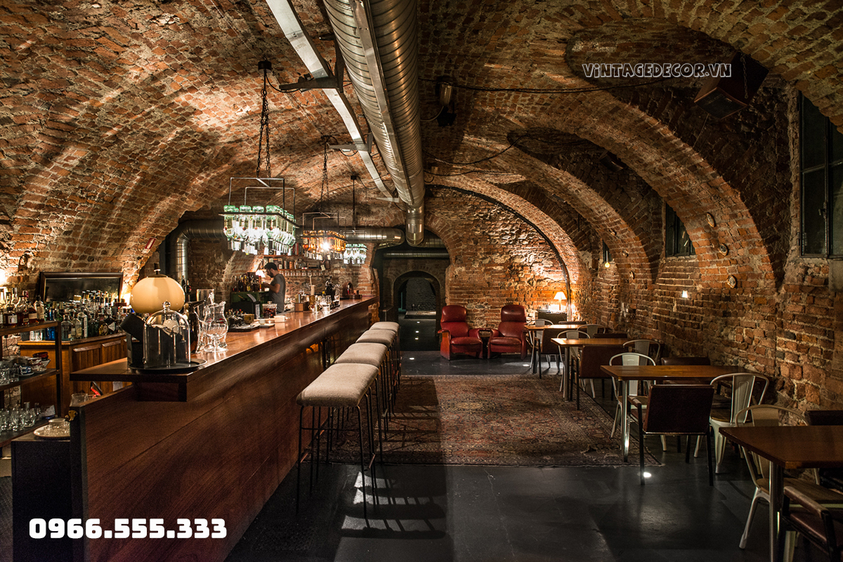 Không gian hầm rượu quán Bar