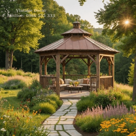 Nhà chòi gỗ sân vườn