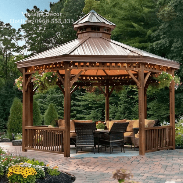 Nhà chòi gỗ sân vườn hay còn được gọi là nhà gỗ mini sân vườn