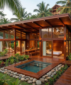 Nhà Gỗ Homestay S2 - Villa Gỗ Thông Nhiệt Đới, Bể Bơi Riêng