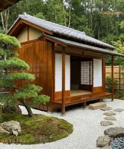 Nhà Gỗ Nhật Bản J8 - Trà Thất Gỗ Thông Tối Giản