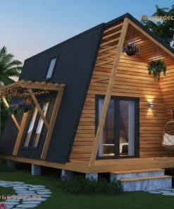 Nhà Gỗ Homestay S3 - Mái A-Frame Hiện Đại, Gỗ Thông