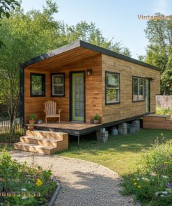 Nhà Gỗ Homestay S5 - Tiny House Hiện Đại, Gỗ Thông