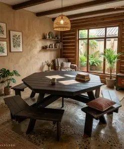 Bộ BG3 trong phòng tường đất, đèn mây treo, đệm nhỏ trên ghế