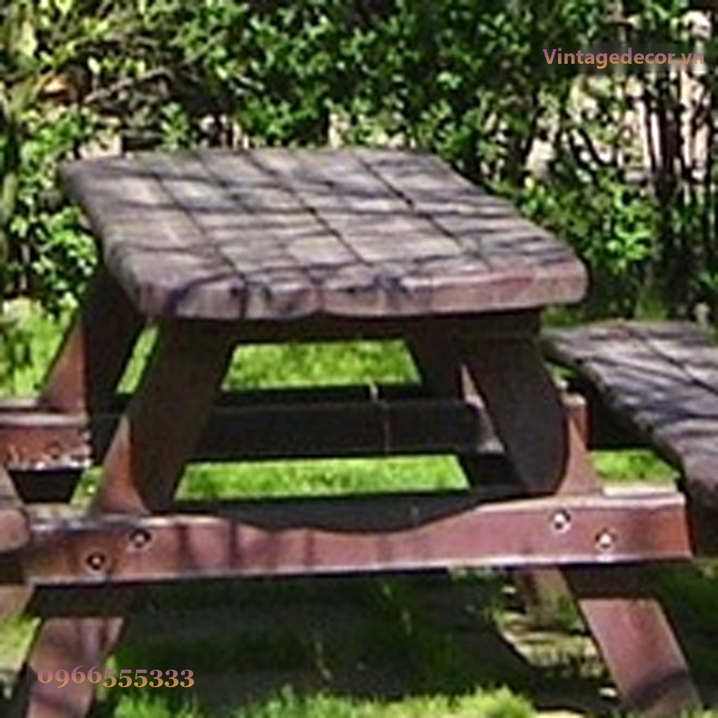 Bàn Ghế Picnic BG15 - Chữ A Gỗ Sẫm Liền Khối, Gỗ Thông Bàn Ghế Picnic BG15 - Chữ A Gỗ Sẫm Liền Khối, Gỗ Thông