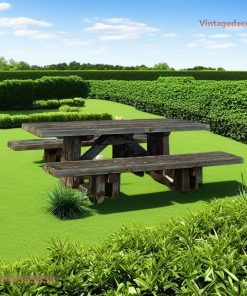 Bàn Ghế Picnic BG16 - Mặt Ván Dày Ghế Băng Rời, Gỗ Thông