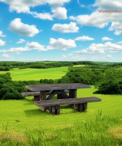 Bàn Ghế Picnic BG16 - Mặt Ván Dày Ghế Băng Rời, Gỗ Thông