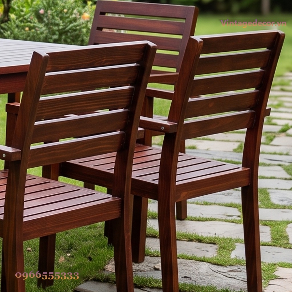 Bàn Ghế Sân Vườn BG24 - Bàn Chữ Nhật Sáu Ghế Tựa Nan, Gỗ Thông Bàn Ghế Sân Vườn BG24 - Bàn Chữ Nhật Sáu Ghế Tựa Nan, Gỗ Thông