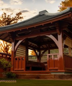 Chòi Gỗ Nhật Bản T26 - Mái Cong Vách Shoji Gỗ Đỏ, Gỗ Thông