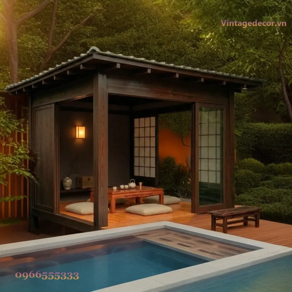 Chòi Gỗ Nhật Bản T28 Tatami Cạnh Hồ