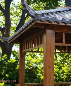 Chòi Gỗ Sân Vườn T13 - Mái Cong Đầu Đao Nhỏ Gọn, Gỗ Thông