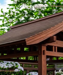 Chòi Gỗ Sân Vườn T27 - Khung Hở Viền Hoa Văn Sofa, Gỗ Thông