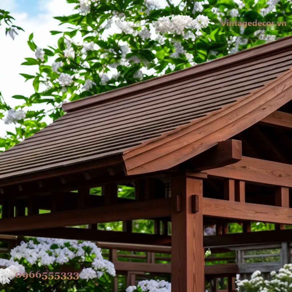 Chòi Gỗ Sân Vườn T27 - Khung Hở Viền Hoa Văn Sofa, Gỗ Thông Chòi Gỗ Sân Vườn T27 - Khung Hở Viền Hoa Văn Sofa, Gỗ Thông