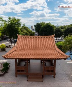 Chòi Gỗ Sân Vườn T32 - Mái Dốc Cong Sàn Rộng, Gỗ Thông