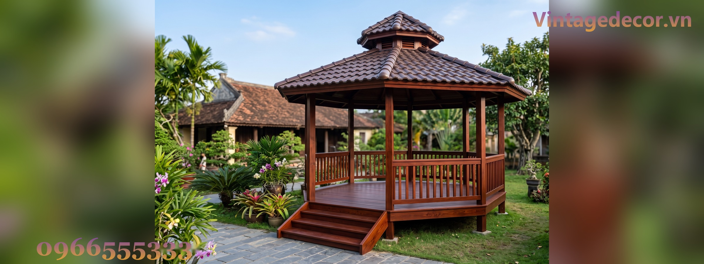 Chòi Gỗ Sân Vườn T64 - Lục Giác Sàn Nâng Bậc Tam Cấp, Gỗ Thông Chòi Gỗ Sân Vườn T64 - Lục Giác Sàn Nâng Bậc Tam Cấp, Gỗ Thông