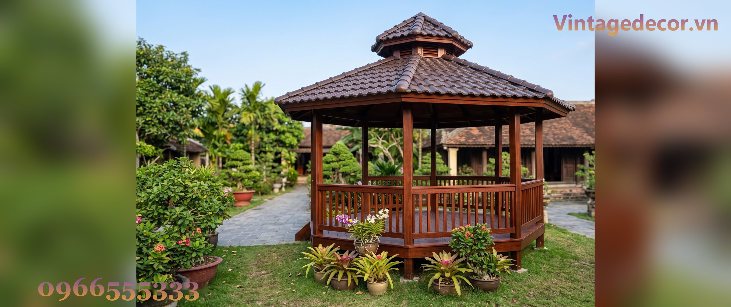 Chòi Gỗ Sân Vườn T64 - Lục Giác Sàn Nâng Bậc Tam Cấp, Gỗ Thông Chòi Gỗ Sân Vườn T64 - Lục Giác Sàn Nâng Bậc Tam Cấp, Gỗ Thông