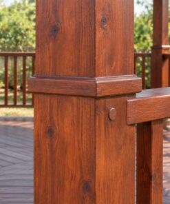 Chòi Gỗ Sân Vườn T69 - Lục Giác Hai Tầng Mái Ngói Nhựa Âm Dương, Gỗ Thông