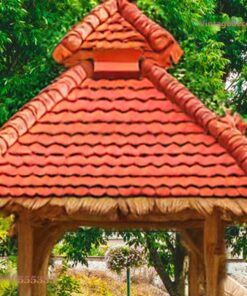 Chòi Gỗ Sân Vườn T71 - Mái Ngói Dốc Bốn Cột Vuông, Gỗ Thông
