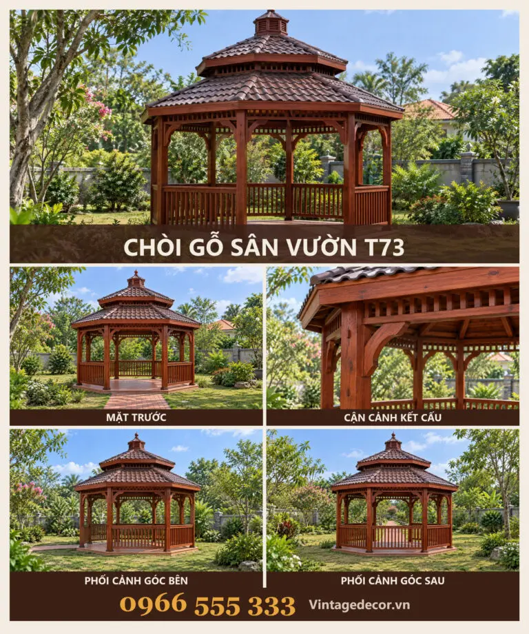 Chòi Gỗ T73 Hai Tầng Chóp Nhọn
