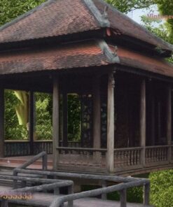 Chòi Gỗ Sân Vườn T74 - Mái Ngói Hai Tầng Cầu Dẫn Gỗ, Gỗ Thông