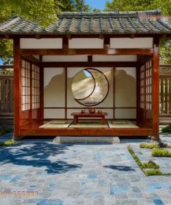 Chòi Trà Thất Nhật T25 - Cửa Sổ Trăng Khuyết Tatami, Gỗ Thông
