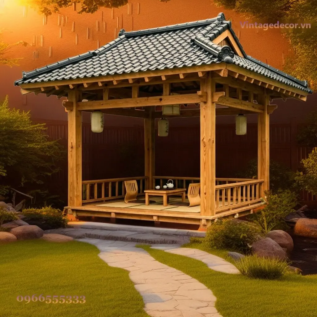 Chòi Trà Thất Nhật T47 Sàn Tatami Bàn Trà