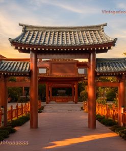 Cổng Gỗ Nhật Bản C31 - Tam Quan Đầu Đao Trụ Đỏ, Gỗ Thông