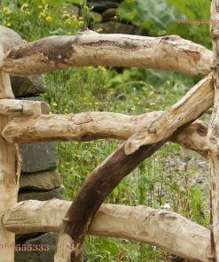 Cổng Gỗ Sân Vườn C42 - Cành Gỗ Tự Nhiên Kiểu Rustic, Gỗ Thông