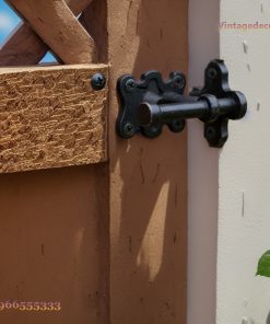 Cổng Gỗ Sân Vườn C9 - Đầu Vòm Mắt Cáo Bản Lề Sắt, Gỗ Thông