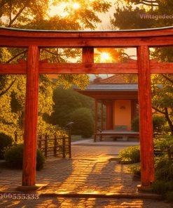 Cổng Torii Nhật Bản C11 - Trụ Sơn Đỏ Sân Vườn, Gỗ Thông