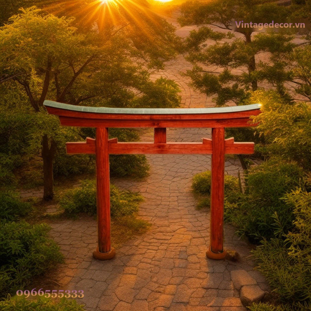 Cổng Torii Nhật Bản C11 - Trụ Sơn Đỏ Sân Vườn, Gỗ Thông Cổng Torii Nhật Bản C11 - Trụ Sơn Đỏ Sân Vườn, Gỗ Thông