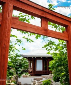 Cổng Torii Nhật Bản C11 - Trụ Sơn Đỏ Sân Vườn, Gỗ Thông