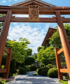 Cổng Torii Nhật Bản C12 - Phù Điêu Chạm Mạ Vàng, Gỗ Thông