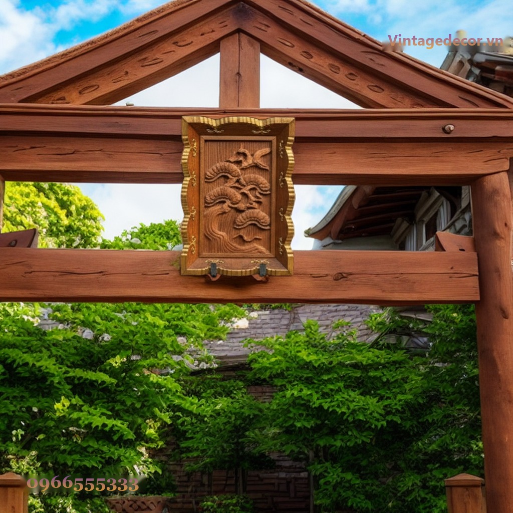 Cổng Torii Nhật Bản C12 - Phù Điêu Chạm Mạ Vàng, Gỗ Thông Cổng Torii Nhật Bản C12 - Phù Điêu Chạm Mạ Vàng, Gỗ Thông