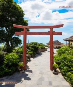 Cổng Torii Nhật Bản C14 - Trụ Đỏ Lối Vào View Biển, Gỗ Thông