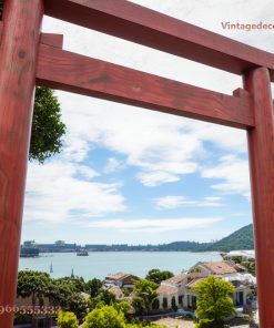 Cổng Torii Nhật Bản C14 - Trụ Đỏ Lối Vào View Biển, Gỗ Thông