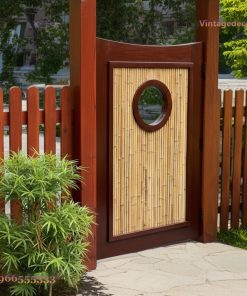Cổng Torii Nhật Bản C24 - Cánh Nan Tre Ô Tròn Chạm, Gỗ Thông