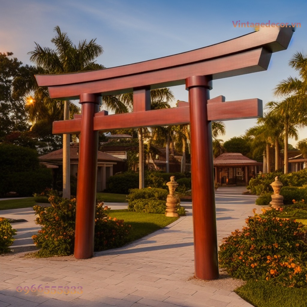 Cổng Torii Nhật Bản C27 - Trụ Tròn Lớn Sân Resort, Gỗ Thông Cổng Torii Nhật Bản C27 - Trụ Tròn Lớn Sân Resort, Gỗ Thông