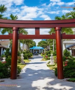 Cổng Torii Nhật Bản C27 - Trụ Tròn Lớn Sân Resort, Gỗ Thông
