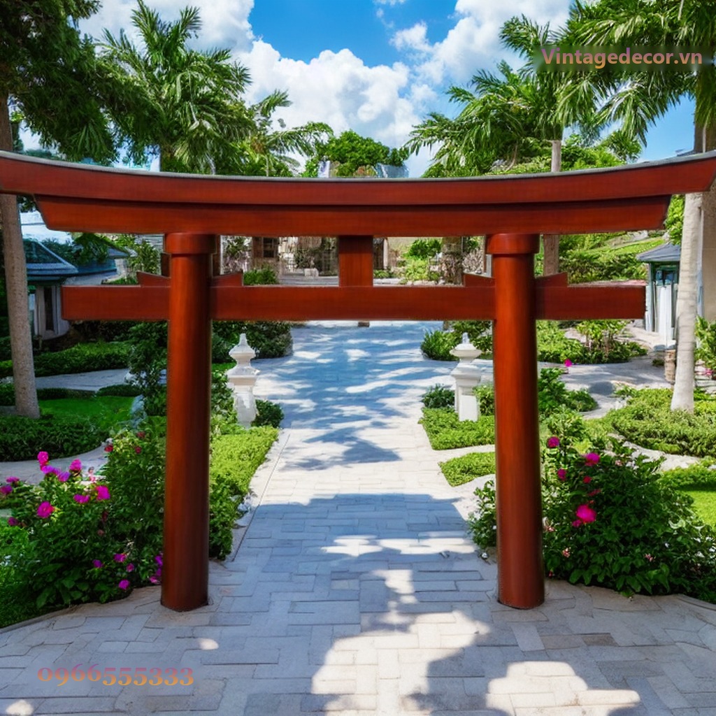Cổng Torii Nhật Bản C27 - Trụ Tròn Lớn Sân Resort, Gỗ Thông Cổng Torii Nhật Bản C27 - Trụ Tròn Lớn Sân Resort, Gỗ Thông