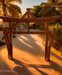 Cổng Torii Nhật Bản C33 - Khung Kèo Chữ A Chống Xiên, Gỗ Thông