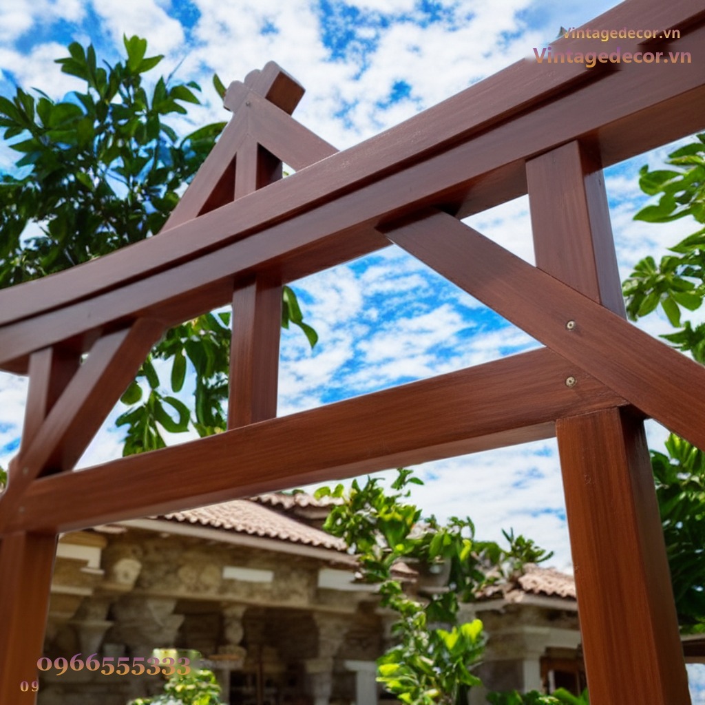 Cổng Torii Nhật Bản C33 - Khung Kèo Chữ A Chống Xiên, Gỗ Thông Cổng Torii Nhật Bản C33 - Khung Kèo Chữ A Chống Xiên, Gỗ Thông