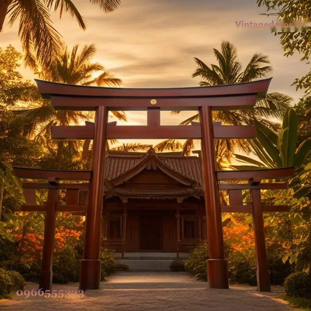 Cổng Torii Nhật Bản C34 Ba Cổng Nối Tiếp