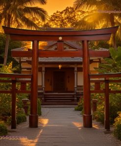 Cổng Torii Nhật Bản C34 - Ba Cổng Nối Tiếp Trụ Tròn, Gỗ Thông