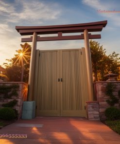 Cổng Torii Nhật Bản C35 - Hai Cánh Nan Đứng Cao, Gỗ Thông