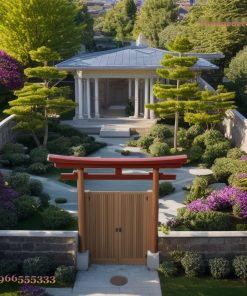 Cổng Torii Nhật Bản C35 - Hai Cánh Nan Đứng Cao, Gỗ Thông