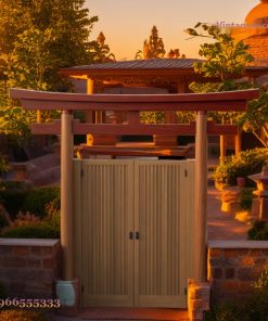 Cổng Torii Nhật Bản C35 - Hai Cánh Nan Đứng Cao, Gỗ Thông